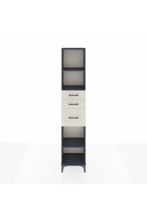 Arges Dolap 3 Raflı 3 Çekmeceli 44 x 30 x 221 Antrasit-Aytaşı