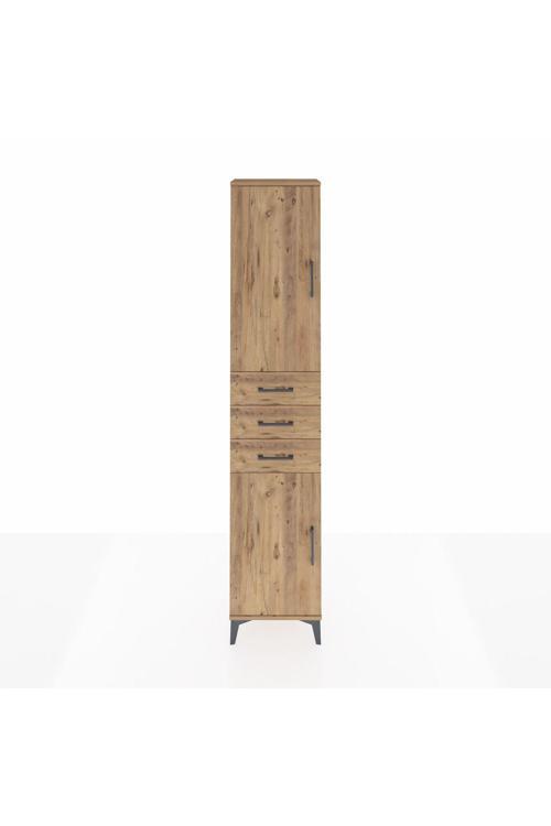 Arges Dolap 4 Raflı 3 Çekmeceli 2 Kapaklı 44 x 30 x 221 Çam-Çam