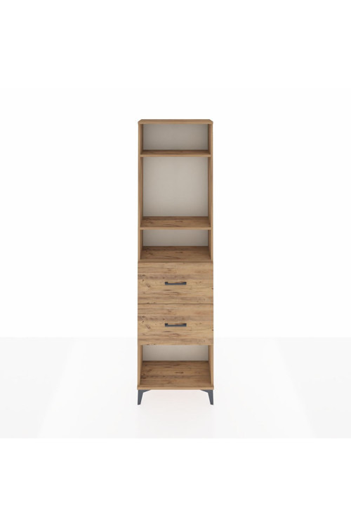 Arges Dolap 3 Raflı 2 Çekmeceli 60 x 30 x 221 Çam-Çam