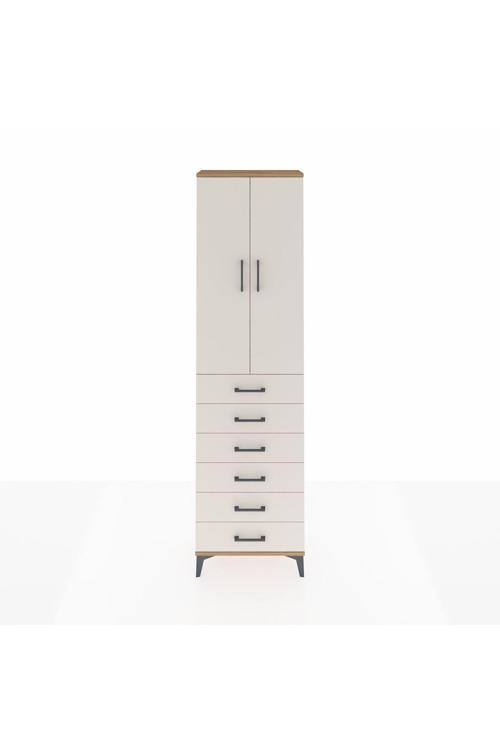 Arges Dolap 2 Raflı 6 Çekmeceli Tek Askılı 60 x 30 x 221 Çam-Aytaşı