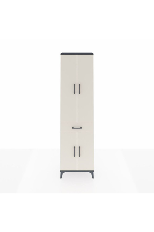 Arges Dolap 4 Raflı 1 Çekmeceli 4 Kapaklı 60 x 30 x 221 cm Antrasit - Aytaşı
