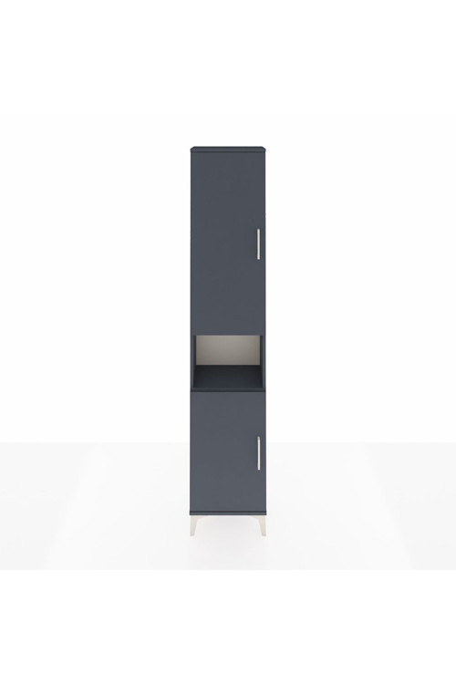 Arges Dolap 4 Raflı 2 Kapaklı 1 Askılı 44 x 30 x 221 cm Antrasit - Antrasit