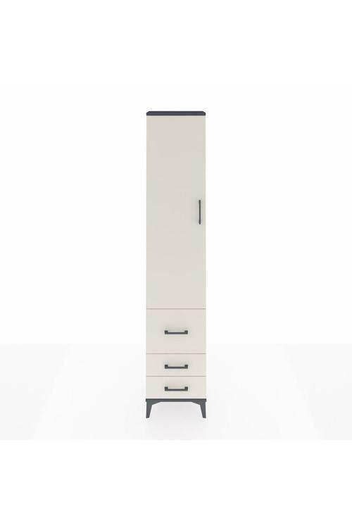 Arges Dolap 2 Raflı 3 Çekmeceli Tek Askılı 44 x 30 x 221 Antrasit-Aytaşı