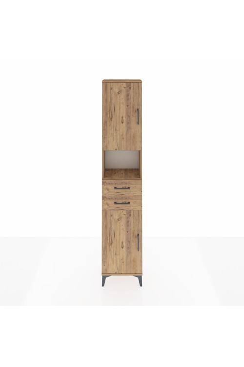 Arges Dolap 4 Raflı 2 Çekmeceli 2 Kapaklı 44 x 30 x 221 Çam-Çam