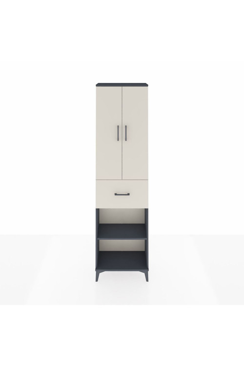 Arges Dolap 4 Raflı 1 Çekmeceli 2 Kapaklı 60 x 30 x 221 cm Antrasit - Aytaşı