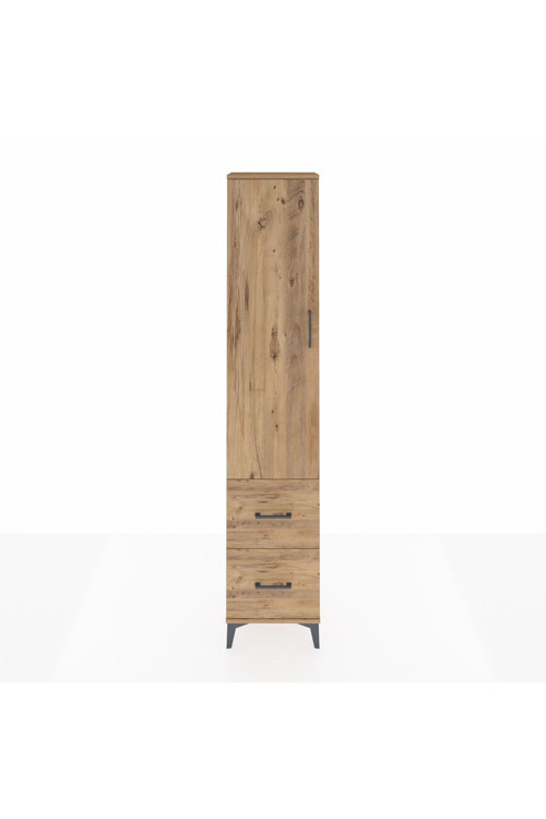 Arges Dolap 2 Raflı 2 Çekmeceli Tek Askılı 44 x 30 x 221 Çam-Çam