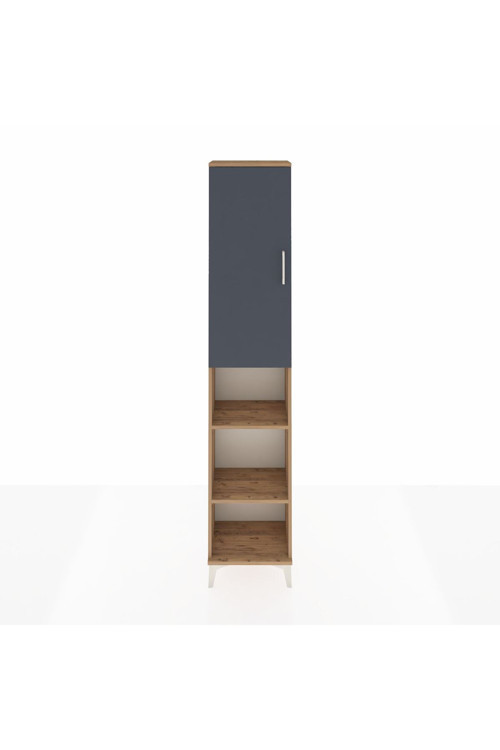Arges Dolap 4 Raflı 1 Kapaklı 1 Askılı 44 x 30 x 221 cm Çam - Antrasit