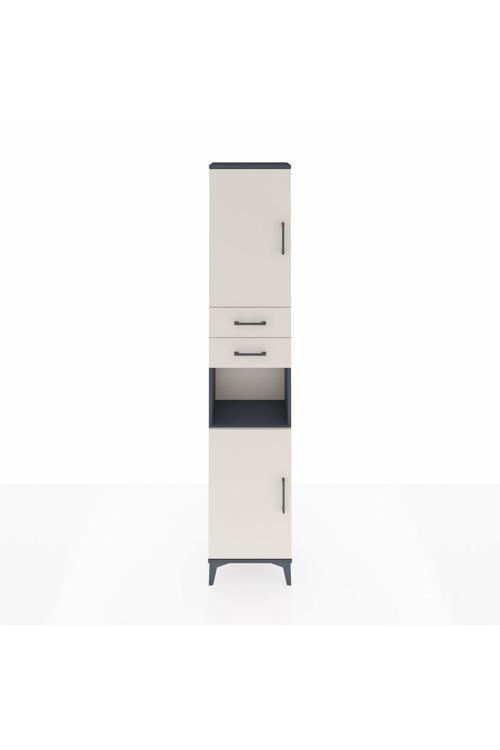 Arges Dolap 4 Raflı 2 Çekmeceli 2 Kapaklı 44 x 30 x 221 Antrasit-Aytaşı