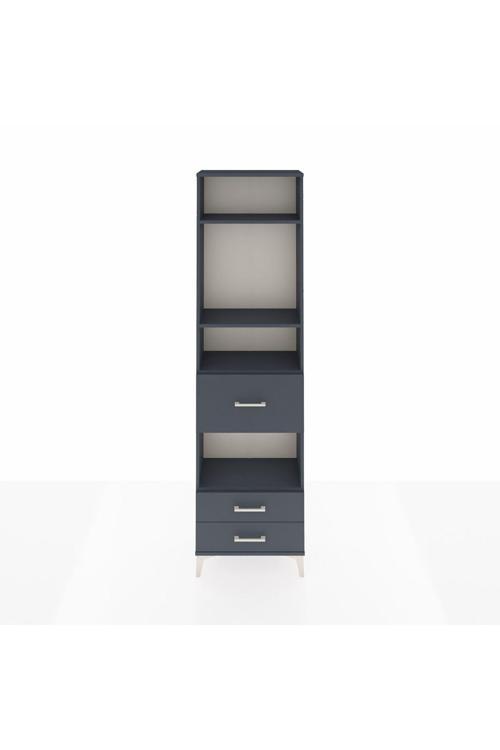 Arges Dolap 4 Raflı 3 Çekmeceli 60 x 30 x 221 Antrasit-Antrasit