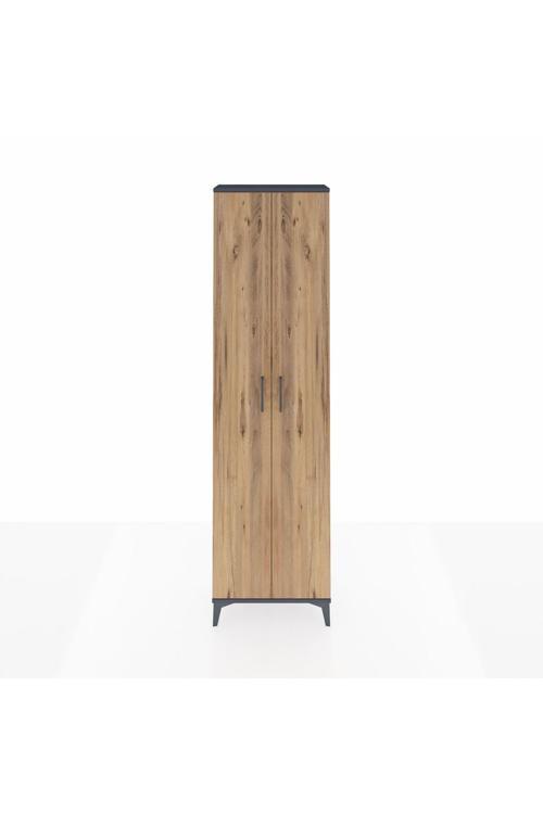 Arges Dolap 3 Raflı 2 Kapaklı Tek Askılı 60 x 30 x 221 Antrasit-Çam