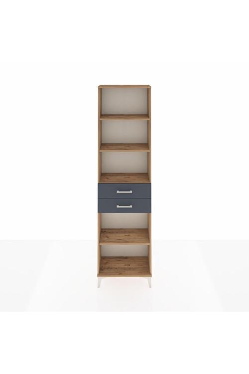 Arges Dolap 4 Raflı 2 Çekmeceli 60 x 30 x 221 Çam-Antrasit