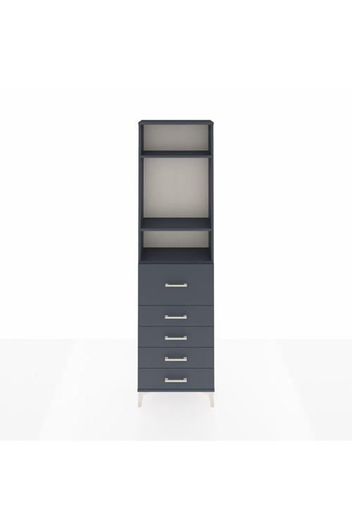 Arges Dolap 3 Raflı 5 Çekmeceli 60 x 30 x 221 Antrasit-Antrasit