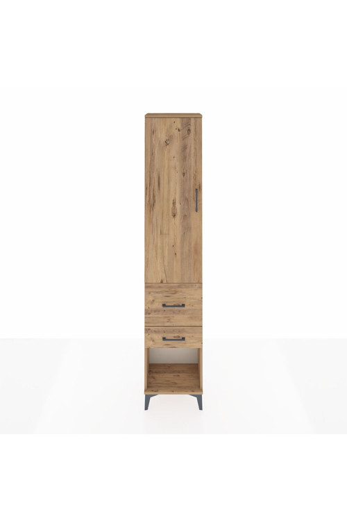 Arges Dolap 3 Raflı 2 Çekmeceli Tek Kapaklı 44 x 30 x 221 Çam-Çam
