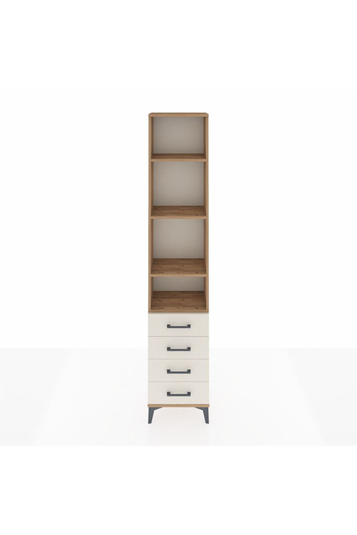Arges Dolap 4 Raflı 4 Çekmeceli 44 x 30 x 221 Çam-Aytaşı