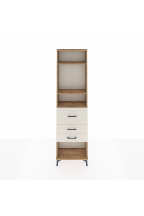 Arges Dolap 3 Raflı 3 Çekmeceli 60 x 30 x 221 Çam-Aytaşı