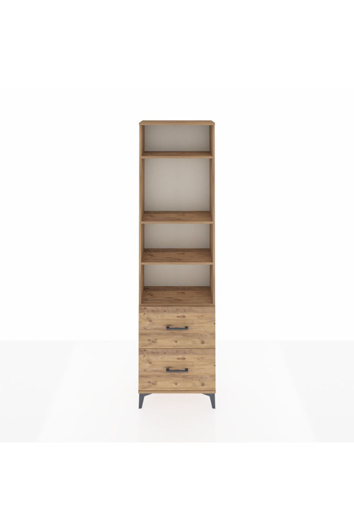 Arges Dolap 4 Raflı 2 Çekmeceli 60 x 30 x 221 Çam-Çam