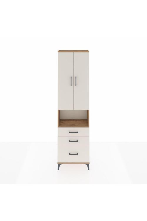 Arges Dolap 3 Raflı 3 Çekmeceli Tek Askılı 60 x 30 x 221 Çam-Aytaşı