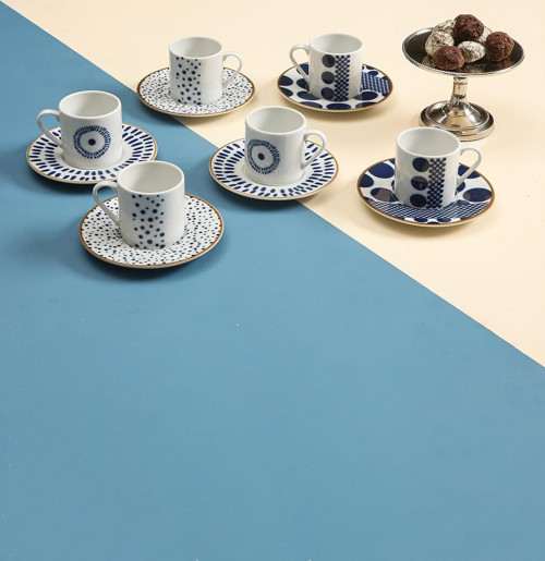 Spotty 6 Kişilik 12 Parça Kahve Fincan Takımı 04PPO000441