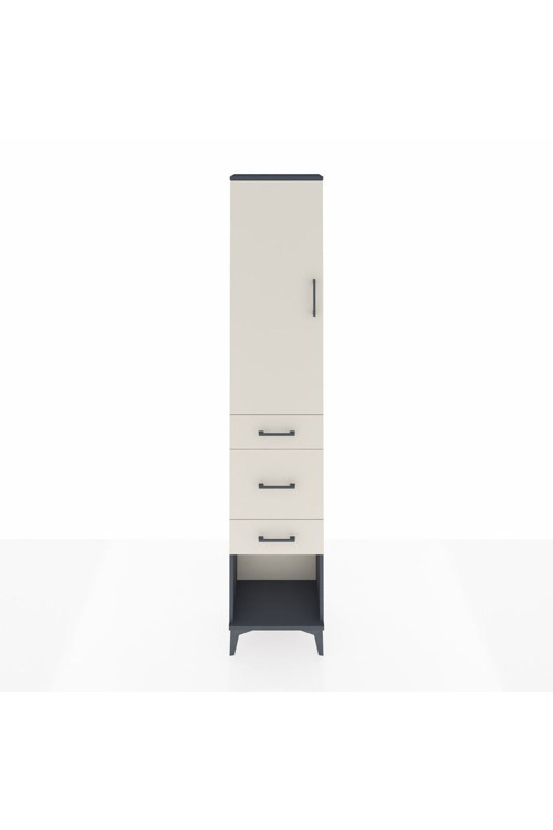 Arges Dolap 2 Raflı 3 Çekmeceli Tek Askılı 44 x 30 x 221 Antrasit-Aytaşı
