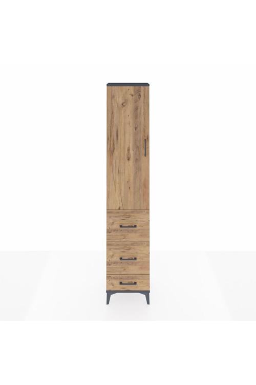 Arges Dolap 2 Raflı 3 Çekmeceli Tek Askılı 44 x 30 x 221 Antrasit-Çam