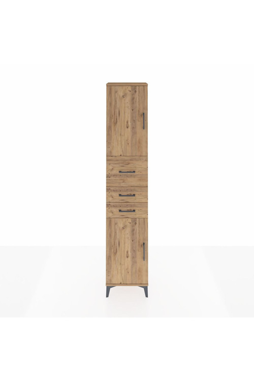 Arges Dolap 3 Raflı 3 Çekmeceli 2 Kapaklı 44 x 30 x 221 cm Çam - Çam