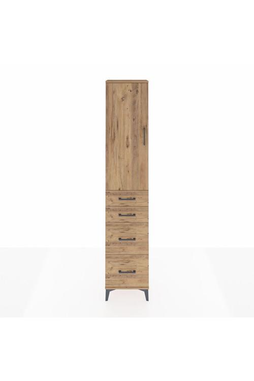 Arges Dolap 2 Raflı 4 Çekmeceli 1 Askılı 44 x 30 x 221 cm Çam - Çam