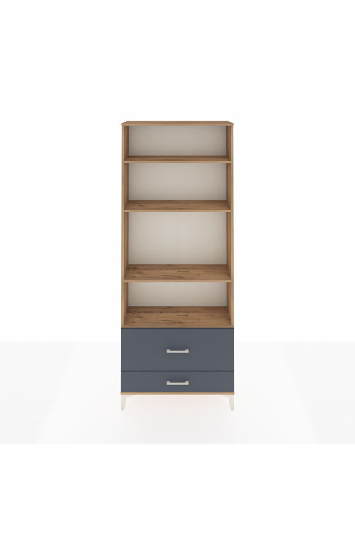 Arges Dolap 4 Raflı 2 Çekmeceli 88 x 30 x 221 Çam-Antrasit
