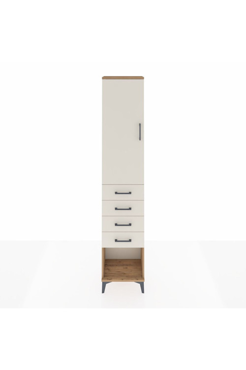 Arges Dolap 3 Raflı 4 Çekmeceli Tek Kapaklı 44 x 30 x 221 Çam-Aytaşı
