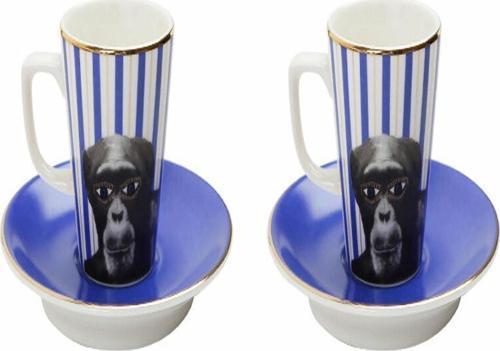 Wild Life Monkey Tabaklı Kahve Fincanı 75cc 2'li