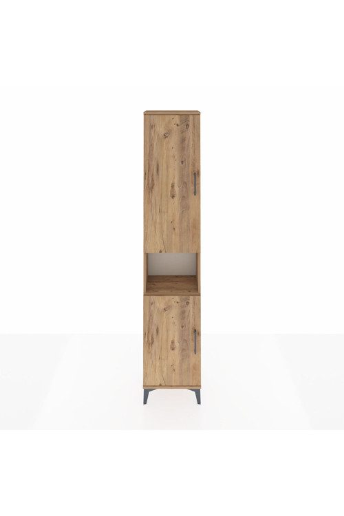 Arges Dolap 4 Raflı 2 Kapaklı 1 Askılı 44 x 30 x 221 cm Çam - Çam