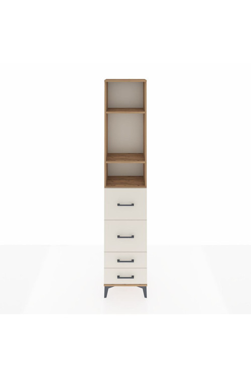 Arges Dolap 3 Raflı 4 Çekmeceli 44 x 30 x 221 Çam-Aytaşı