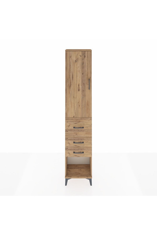 Arges Dolap 2 Raflı 3 Çekmeceli Tek Askılı 44 x 30 x 221 Çam-Çam