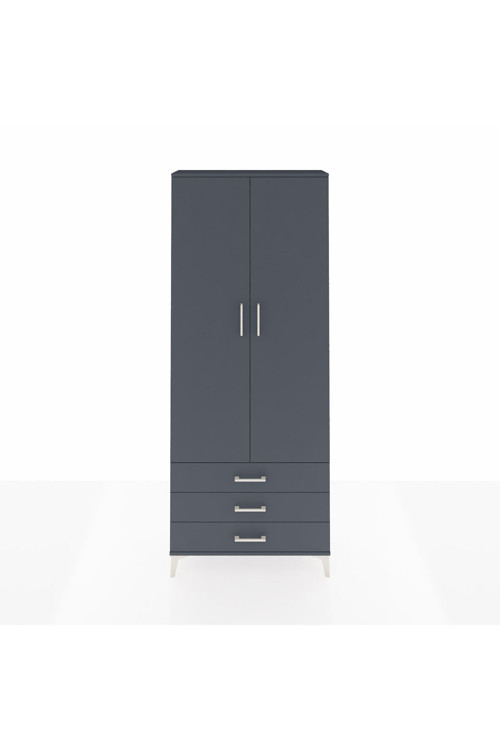 Arges Dolap 4 Raflı 3 Çekmeceli 2 Kapaklı 88 x 30 x 221 Antrasit-Antrasit