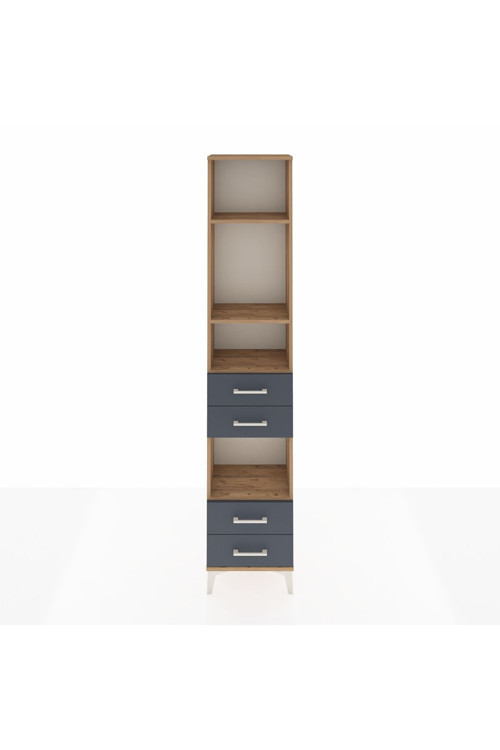 Arges Dolap 4 Raflı 4 Çekmeceli 44 x 30 x 221 Çam-Antrasit