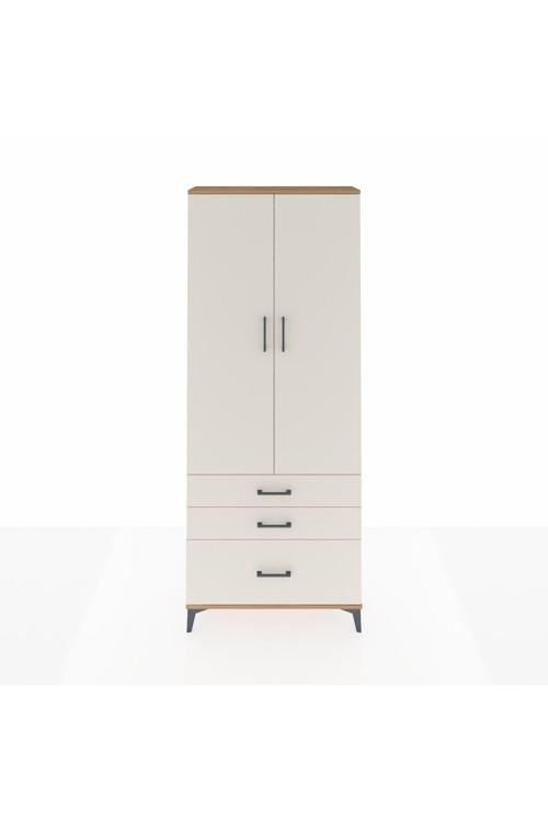 Arges Dolap 3 Raflı 3 Çekmeceli 2 Kapaklı 88 x 30 x 221 Çam-Aytaşı