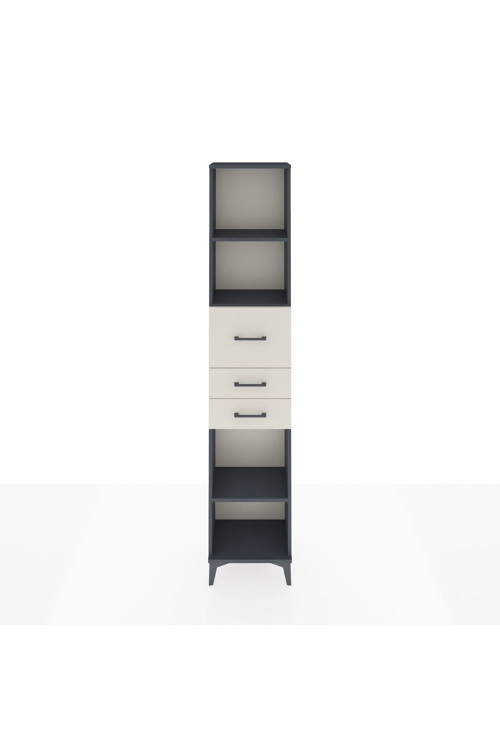 Arges Dolap 3 Raflı 3 Çekmeceli 44 x 30 x 221 Antrasit-Aytaşı