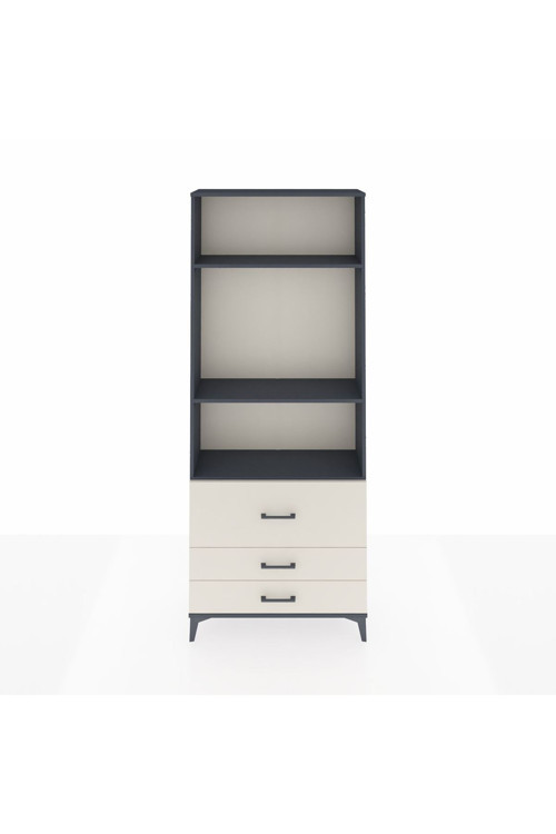 Arges Dolap 3 Raflı 3 Çekmeceli 88 x 30 x 221 Antrasit-Aytaşı