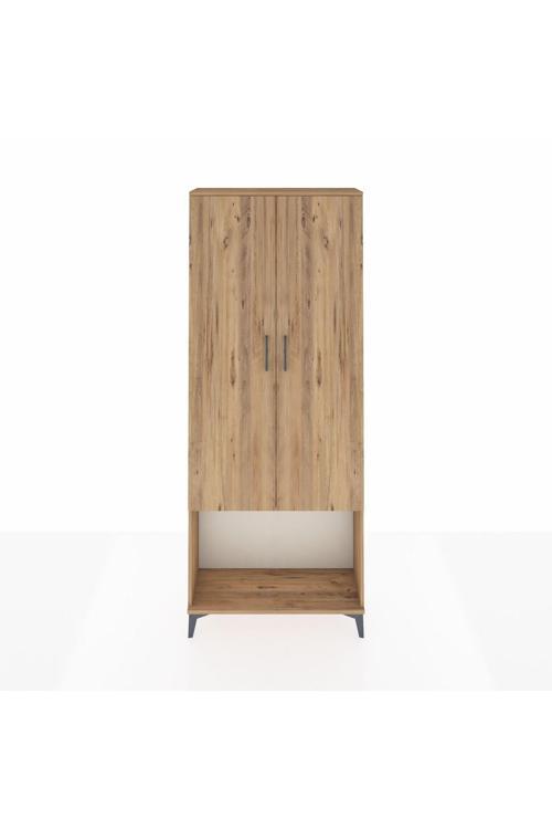 Arges Dolap 2 Raflı 2 Kapaklı 1 Askılı 88 x 30 x 221 cm Çam - Çam