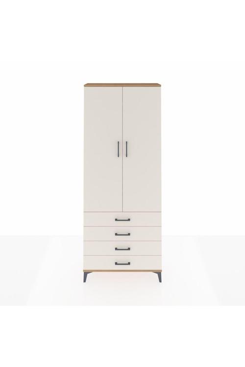 Arges Dolap 2 Raflı 4 Çekmeceli Tek Askılı 88 x 30 x 221 Çam-Aytaşı