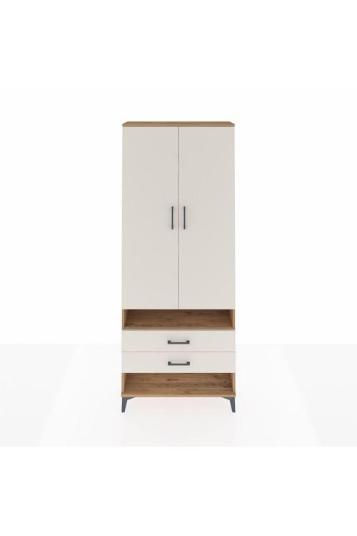 Arges Dolap 4 Raflı 2 Çekmeceli 2 Kapaklı 88 x 30 x 221 Çam-Aytaşı