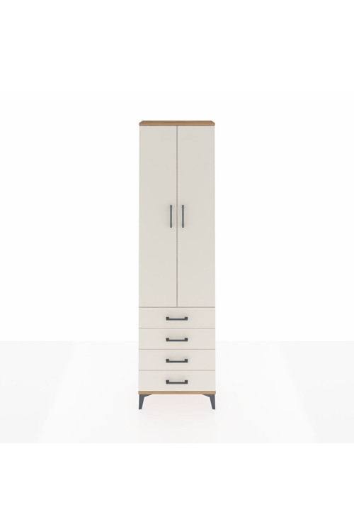 Arges Dolap 4 Raflı 4 Çekmeceli 2 Kapaklı 60 x 30 x 221 Çam-Aytaşı