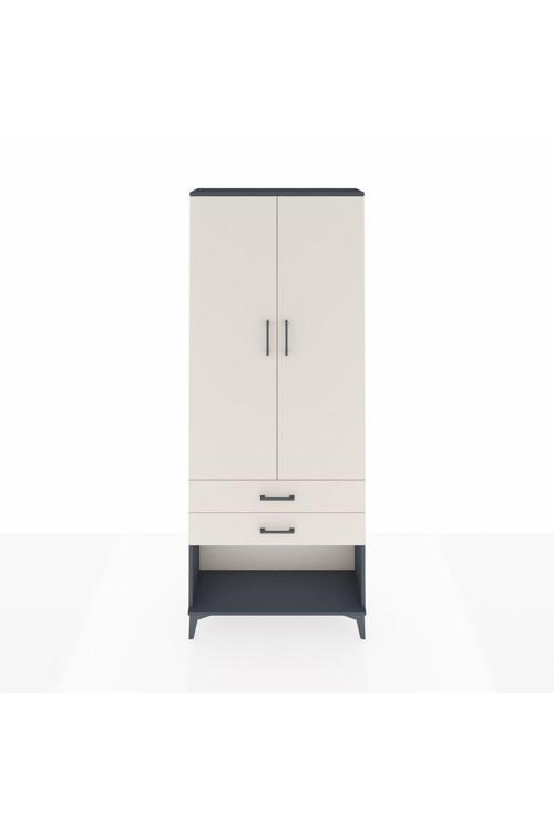 Arges Dolap 3 Raflı 2 Çekmeceli 2 Kapaklı 88 x 30 x 221 cm Antrasit - Aytaşı