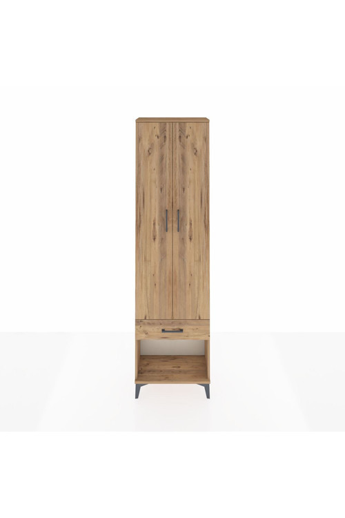 Arges Dolap 4 Raflı 1 Çekmeceli 2 Kapaklı 60 x 30 x 221 cm Çam - Çam