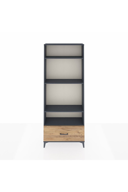 Arges Dolap 4 Raflı Tek Çekmeceli 88 x 30 x 221 Antrasit-Çam