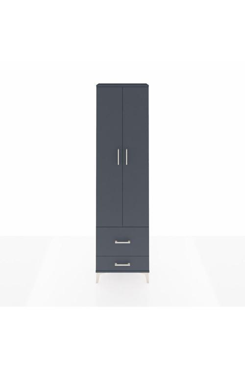 Arges Dolap 4 Raflı 2 Çekmeceli 2 Kapaklı 60 x 30 x 221 Antrasit-Antrasit