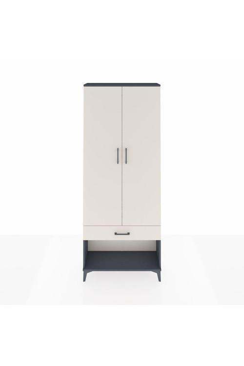 Arges Dolap 2 Raflı Tek Çekmeceli Tek Askılı 88 x 30 x 221 Antrasit-Aytaşı