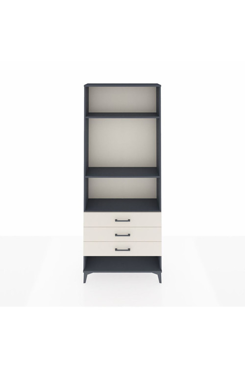 Arges Dolap 3 Raflı 3 Çekmeceli 88 x 30 x 221 Antrasit-Aytaşı