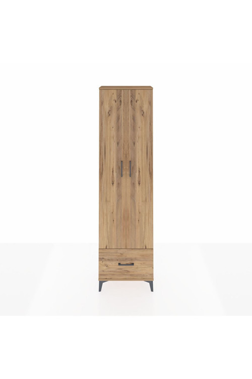 Arges Dolap 3 Raflı Tek Çekmeceli Tek Askılı 60 x 30 x 221 Çam-Çam