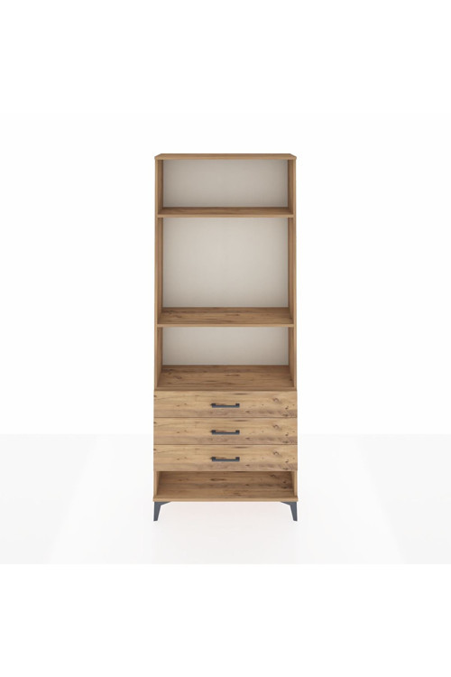 Arges Dolap 3 Raflı 3 Çekmeceli 88 x 30 x 221 Çam-Çam