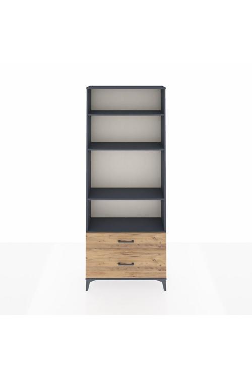 Arges Dolap 4 Raflı 2 Çekmeceli 88 x 30 x 221 Antrasit-Çam